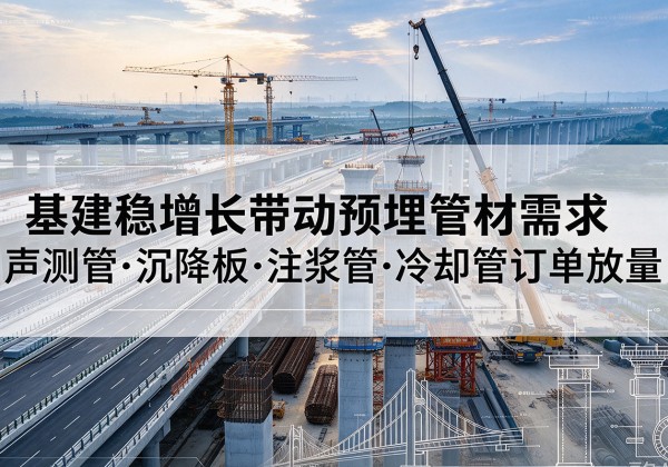 宣州基建稳增长带动预埋监测管材需求，声测管、沉降板、注浆管订单持续放量